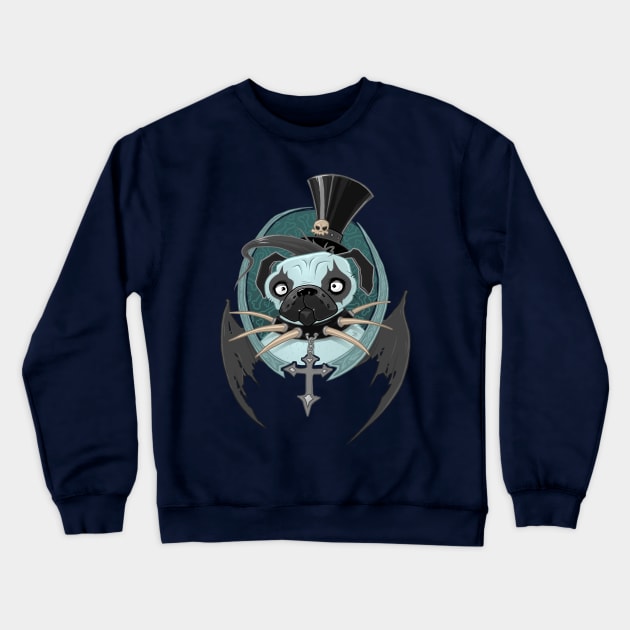 pug dracula Crewneck Sweatshirt by NikKor